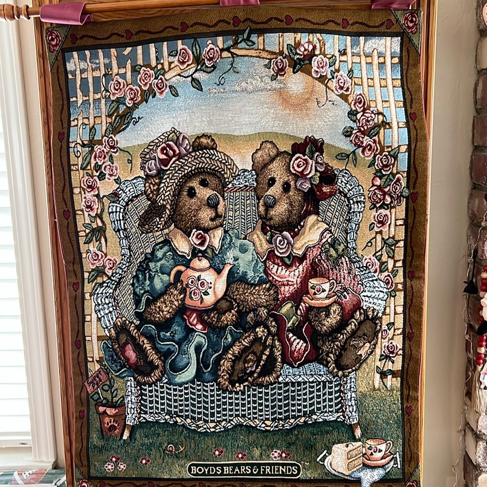 Boyd’s Bear Afternoon Tea Wall Hanging. 26x36